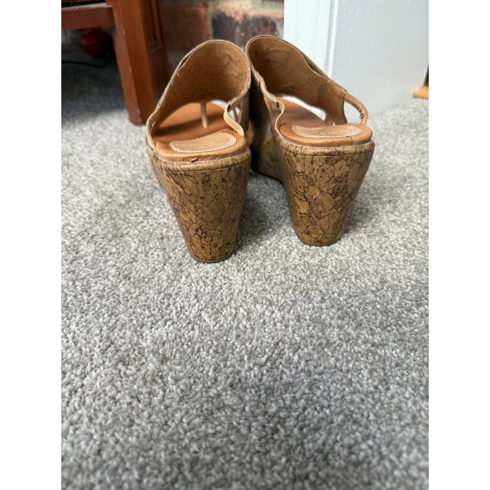 $125 Kravings Women's 7 Tan Leather Platform Heels Sandals Shoes‎ Sundance